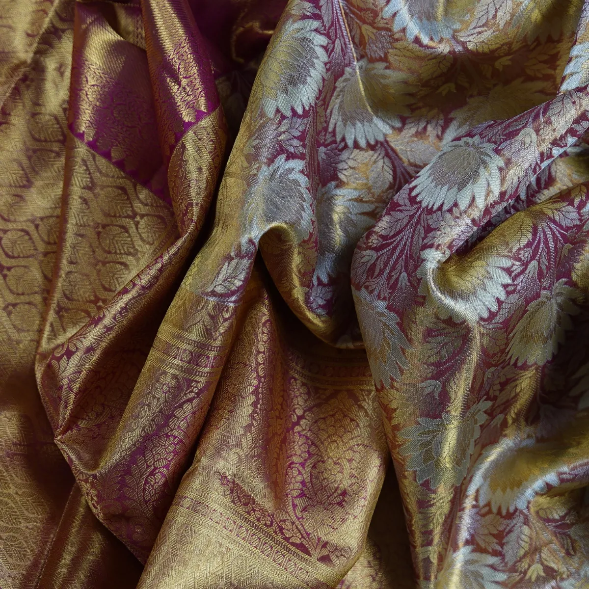 Kanchipuram Handloom Tissue Silk Saree Silk Fast Jari