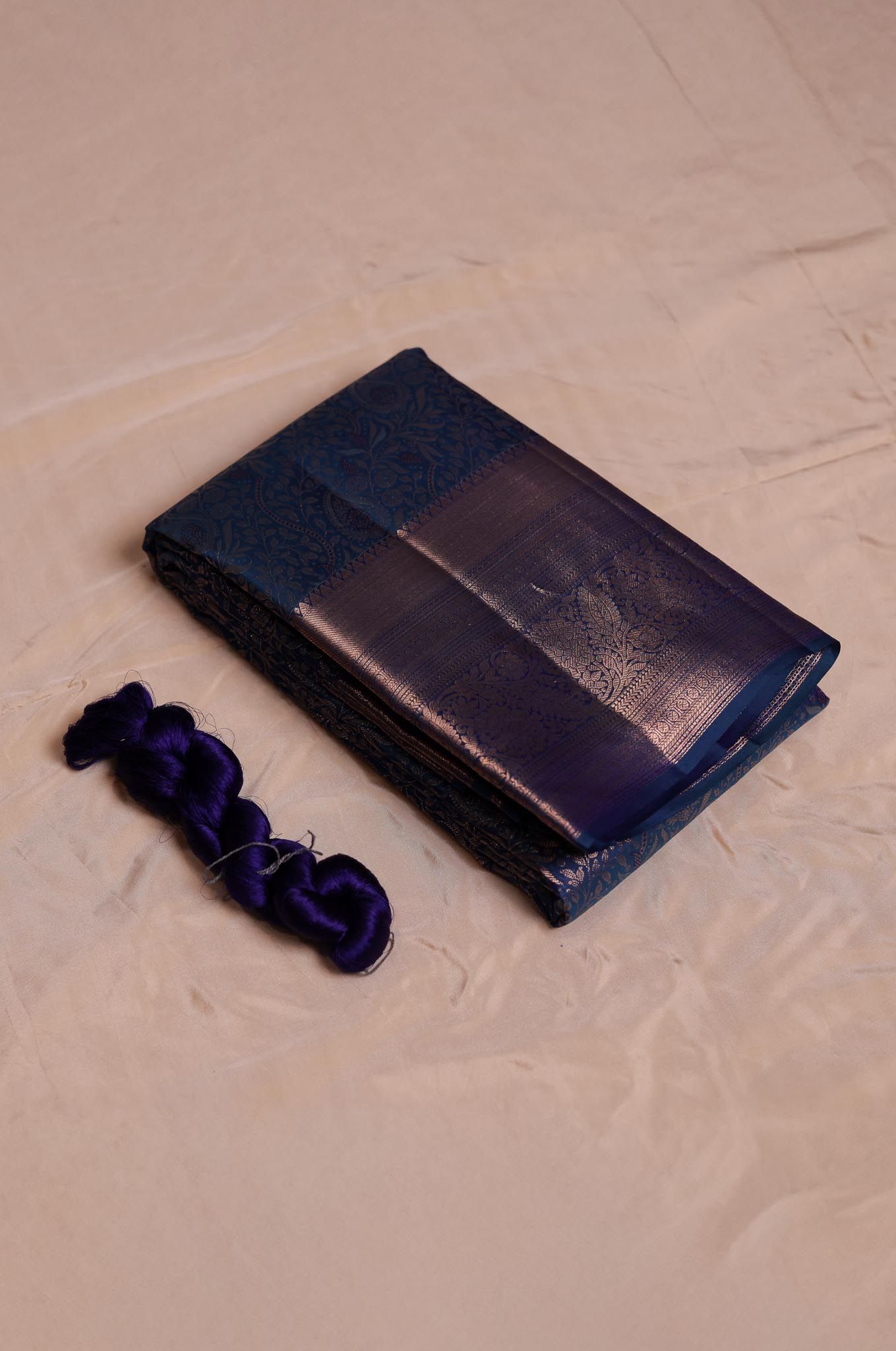 Dark Peacock Kanchipuram Silk