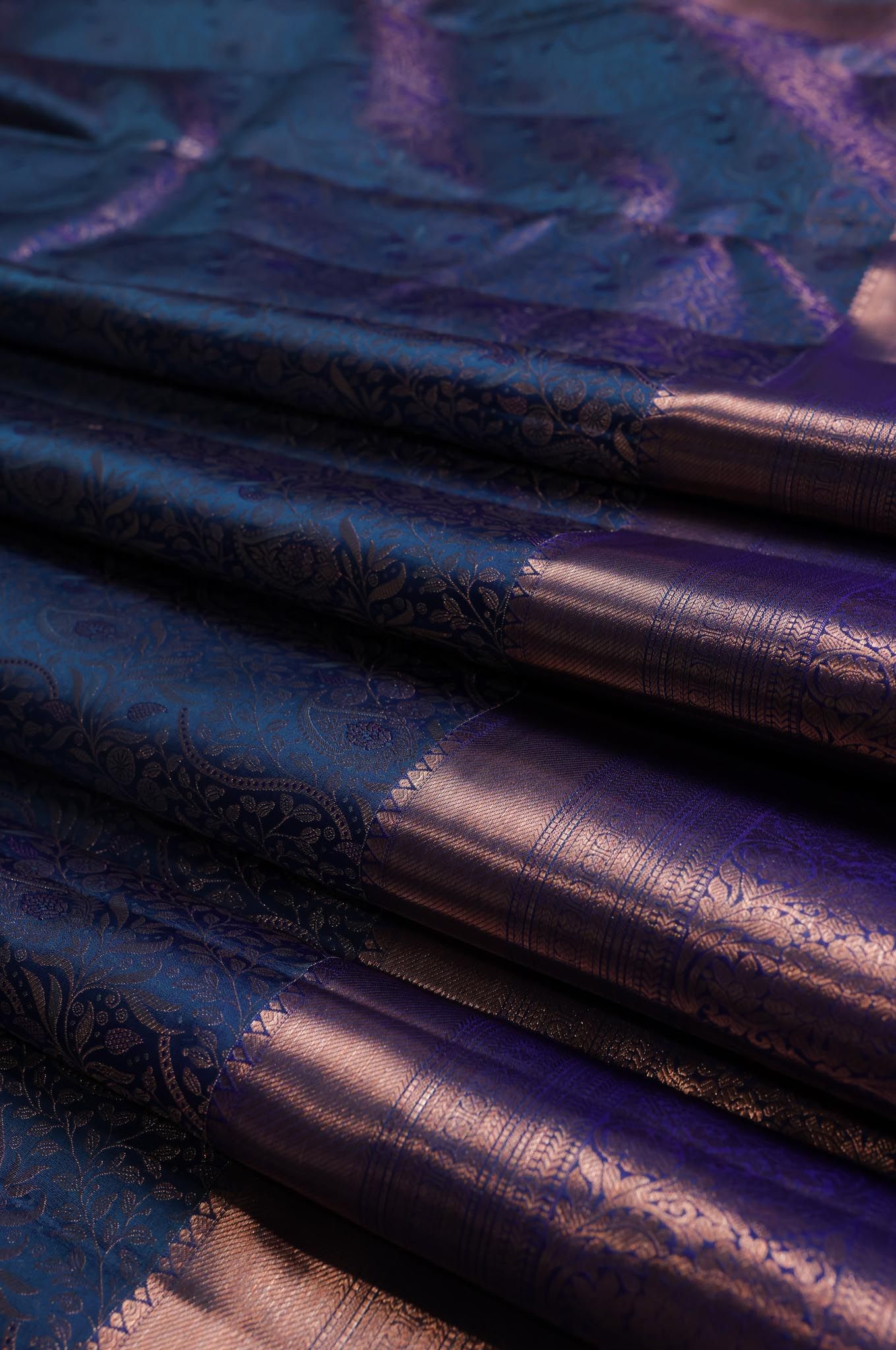 Dark Peacock Kanchipuram Silk