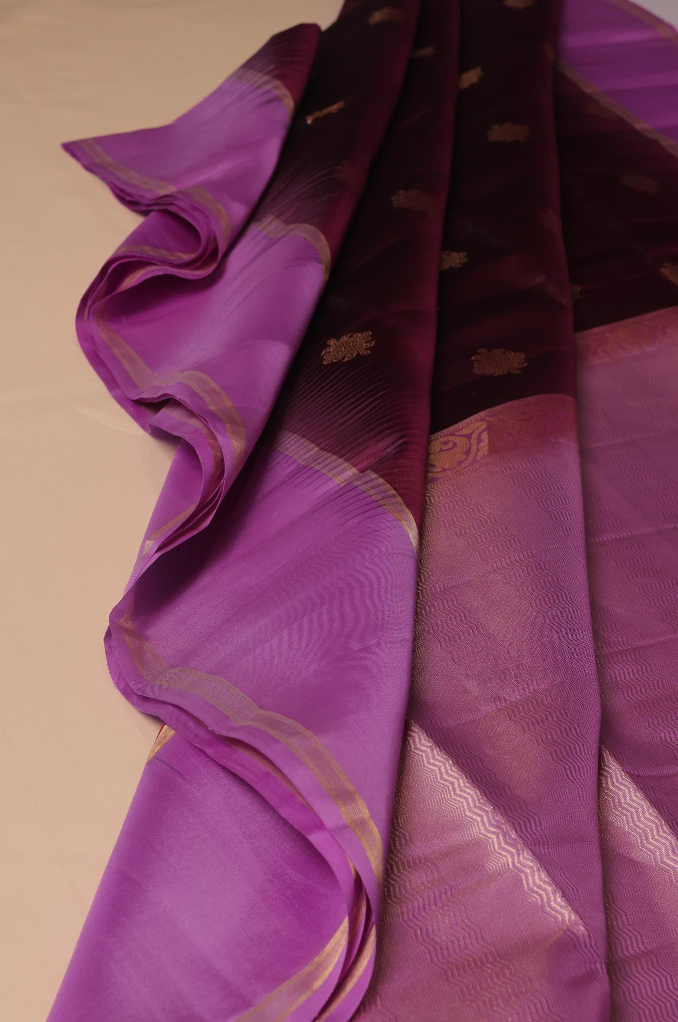 Plum Hot Pink Mayuri Silk Saree