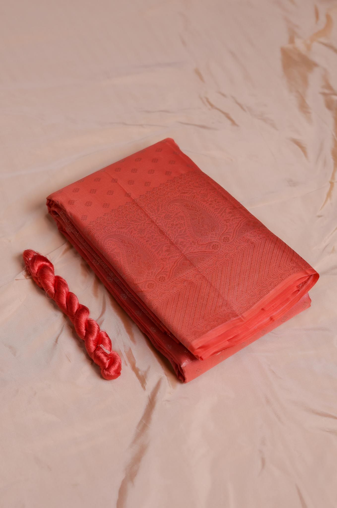 Georgia Peach Kanchpuram Silk Saree