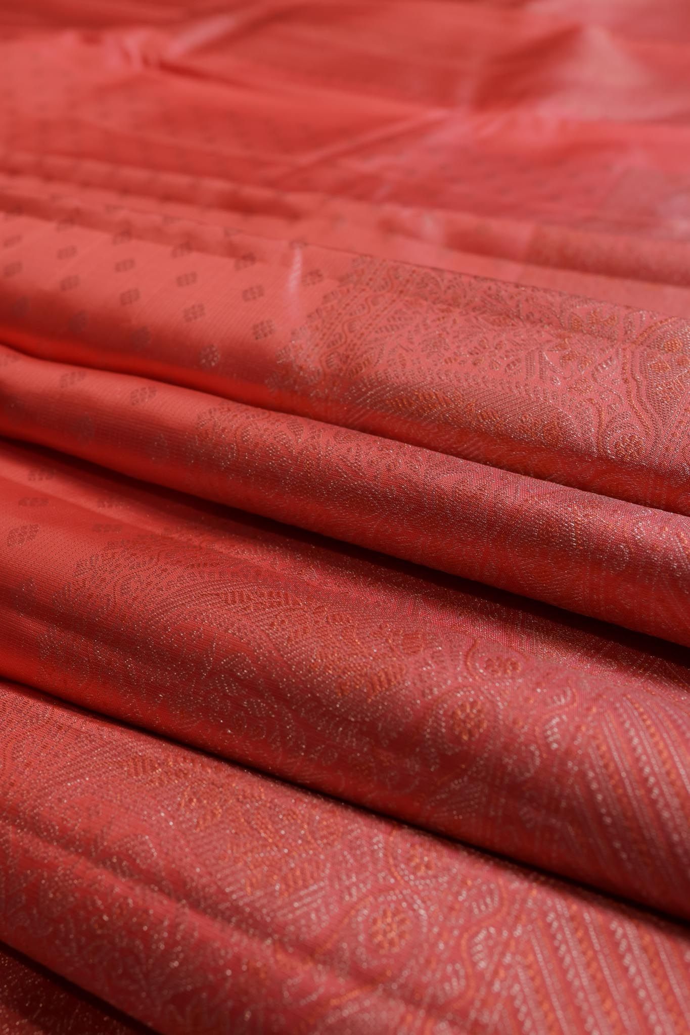 Georgia Peach Kanchpuram Silk Saree