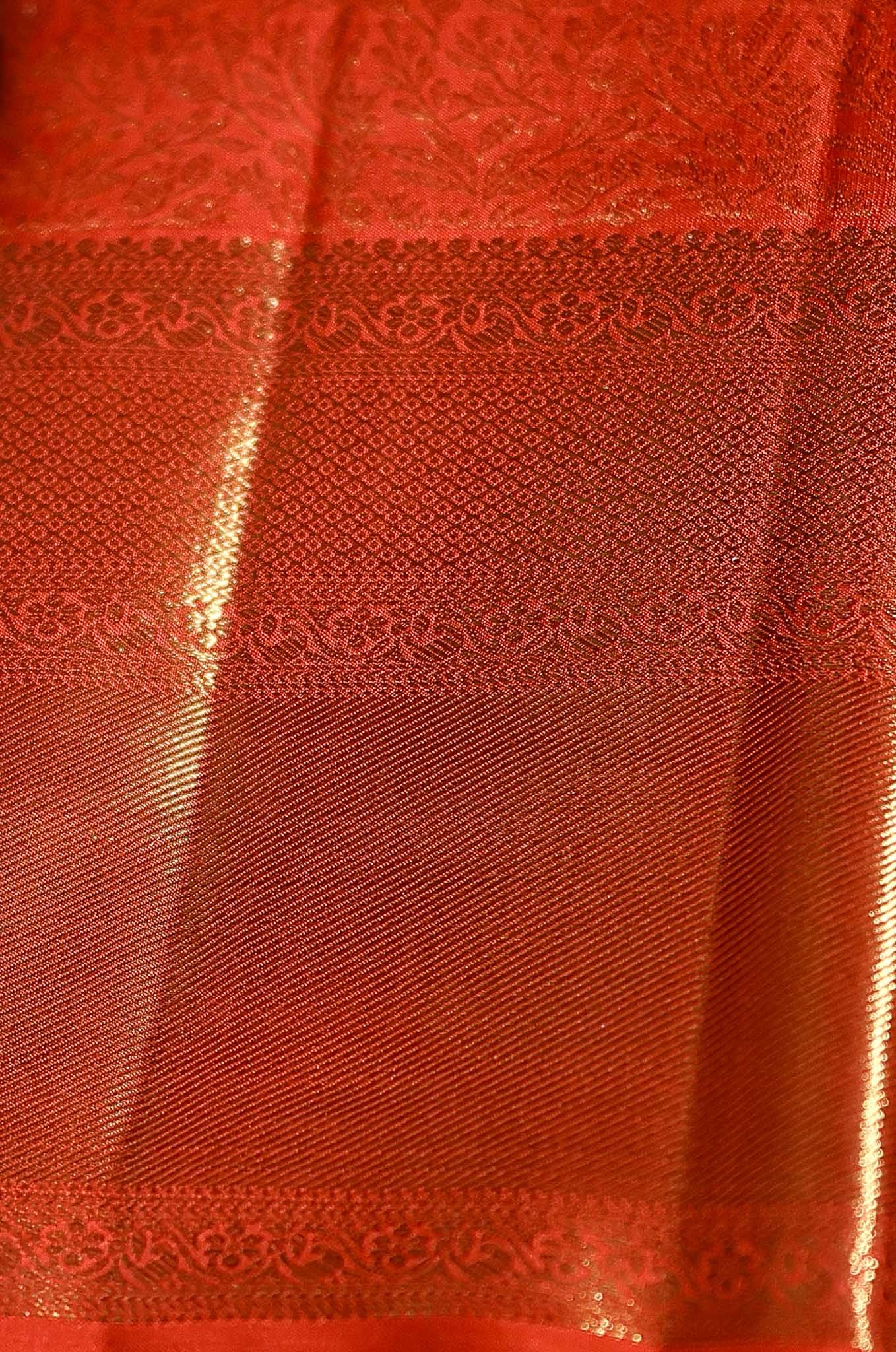 Vibrate Red Kanchipuram Silk Saree