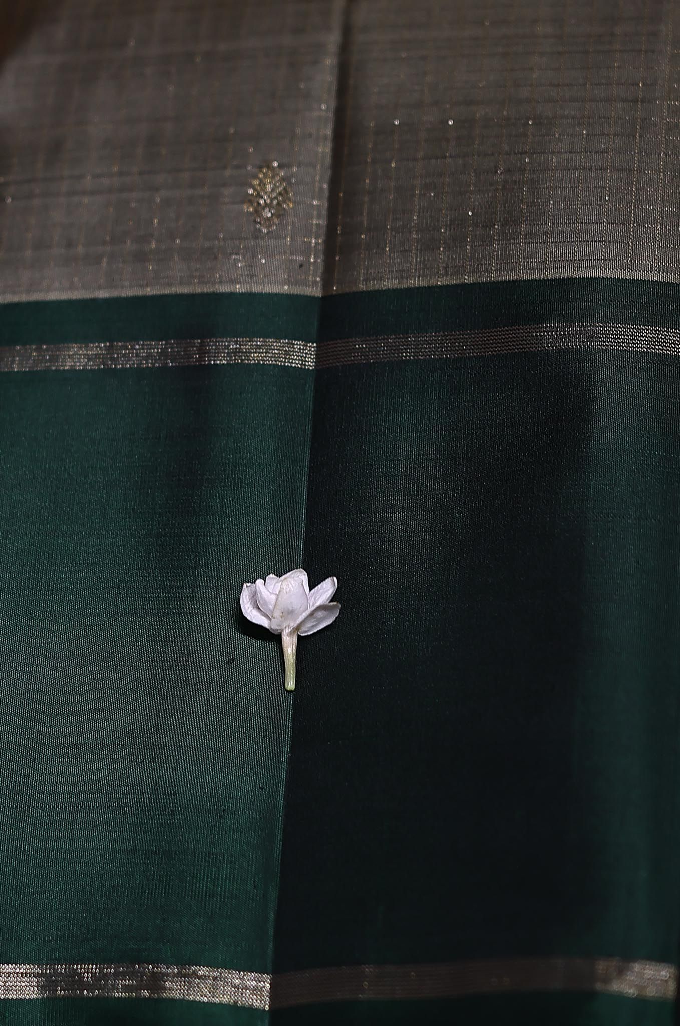 Olive Pewter Arani Silk Saree