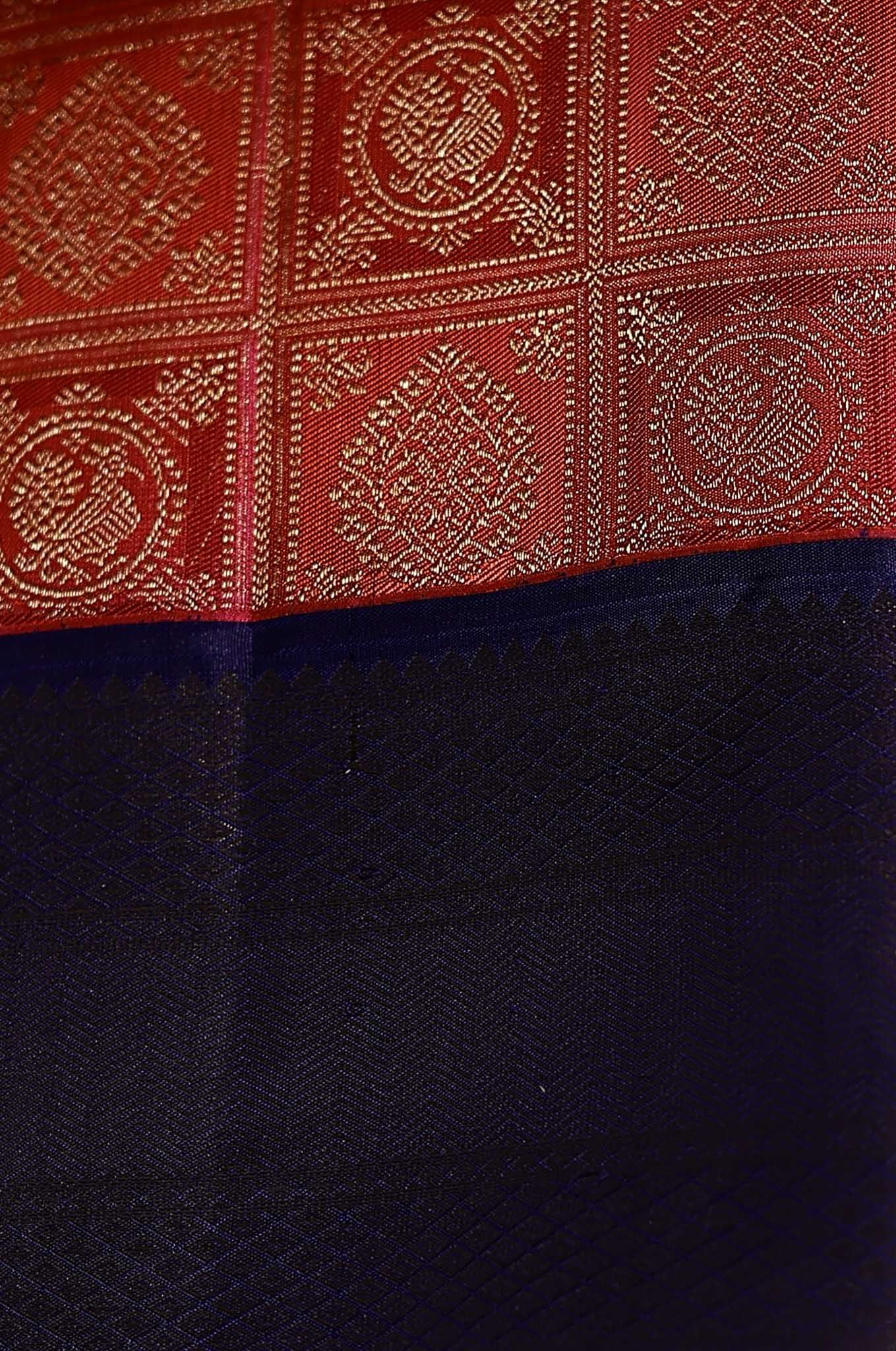 Fuschia Blue Kanchipuram Silk Saree