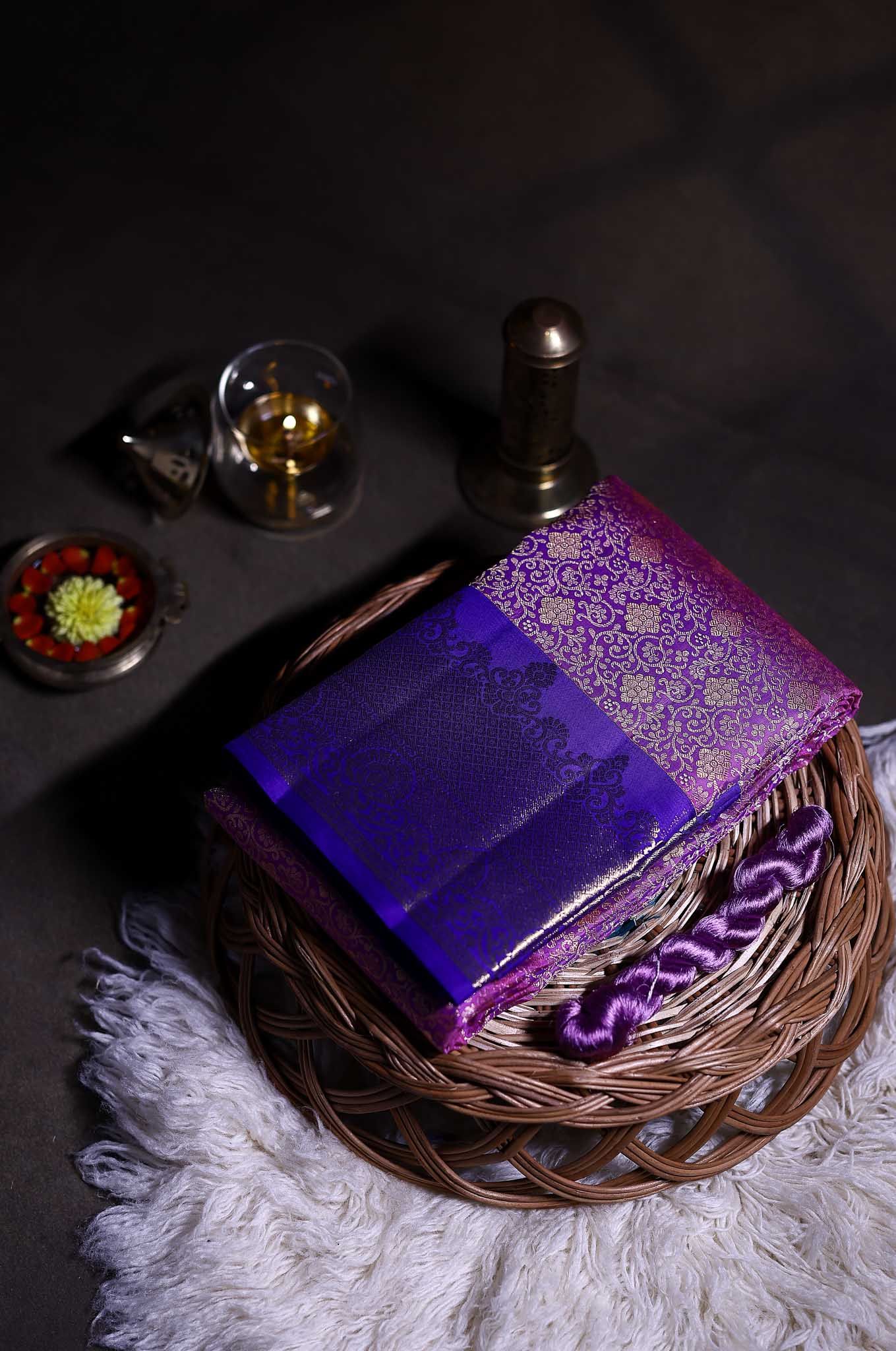 Neon Pink Kanchipuram Silk Saree