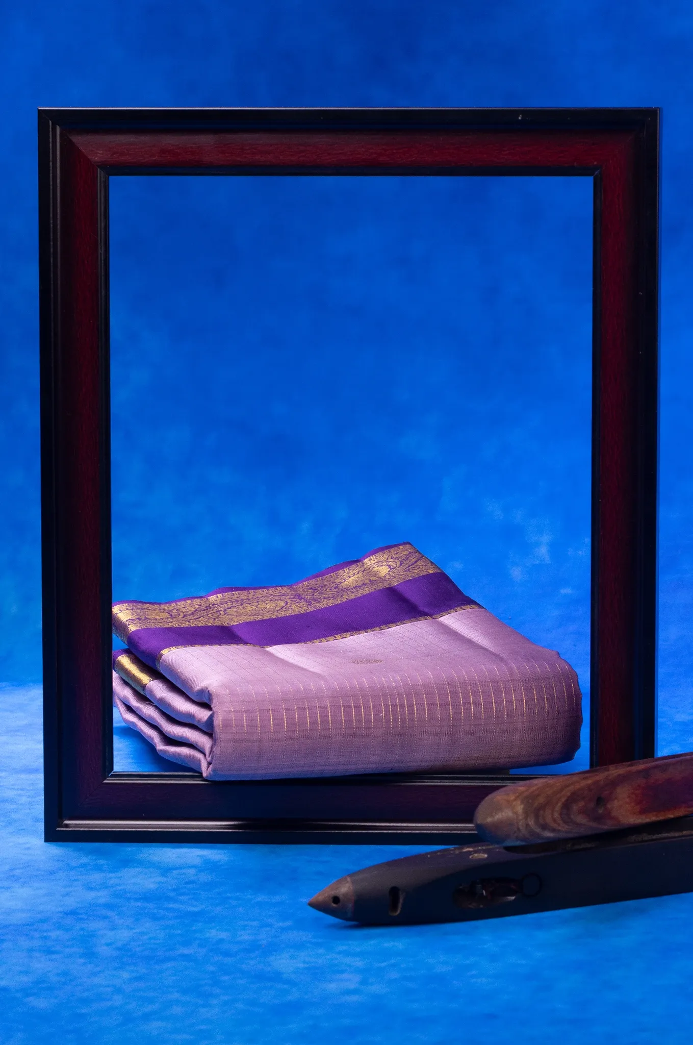 Lavender With Dark Purple Border Arani Silk