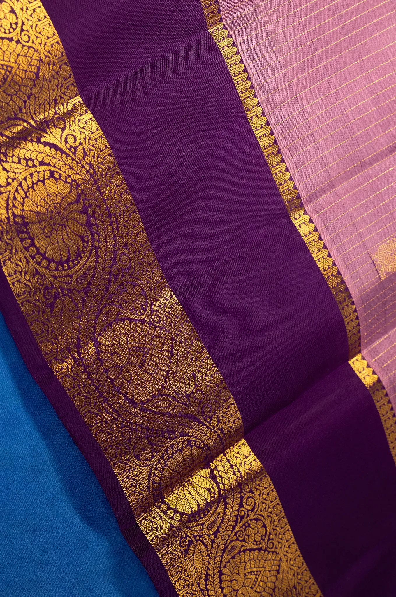 Lavender With Dark Purple Border Arani Silk