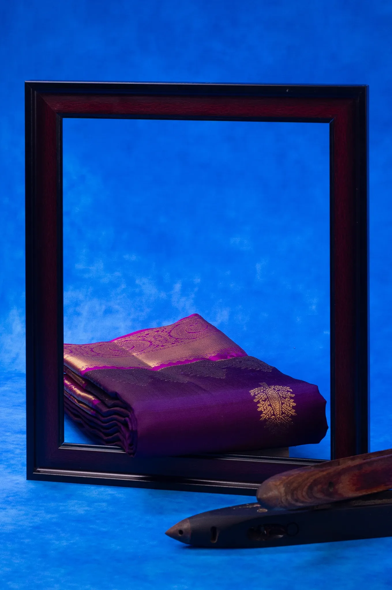 Vibrant Purple With Bright Pink Border Arani Silk